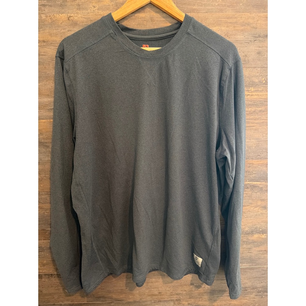 Rugged Elements Mens XL Charcoal Gray Heather Long Sleeve Utility Crewneck Shirt